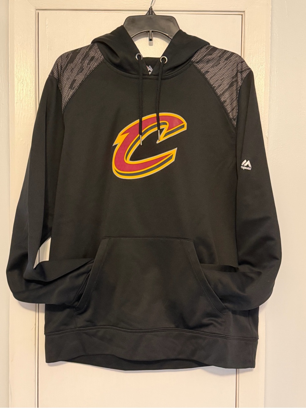Majestic Cleveland Cavaliers Black Pullover Hoodie with Maroon & Gold Logo